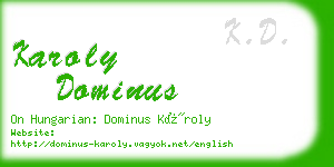 karoly dominus business card